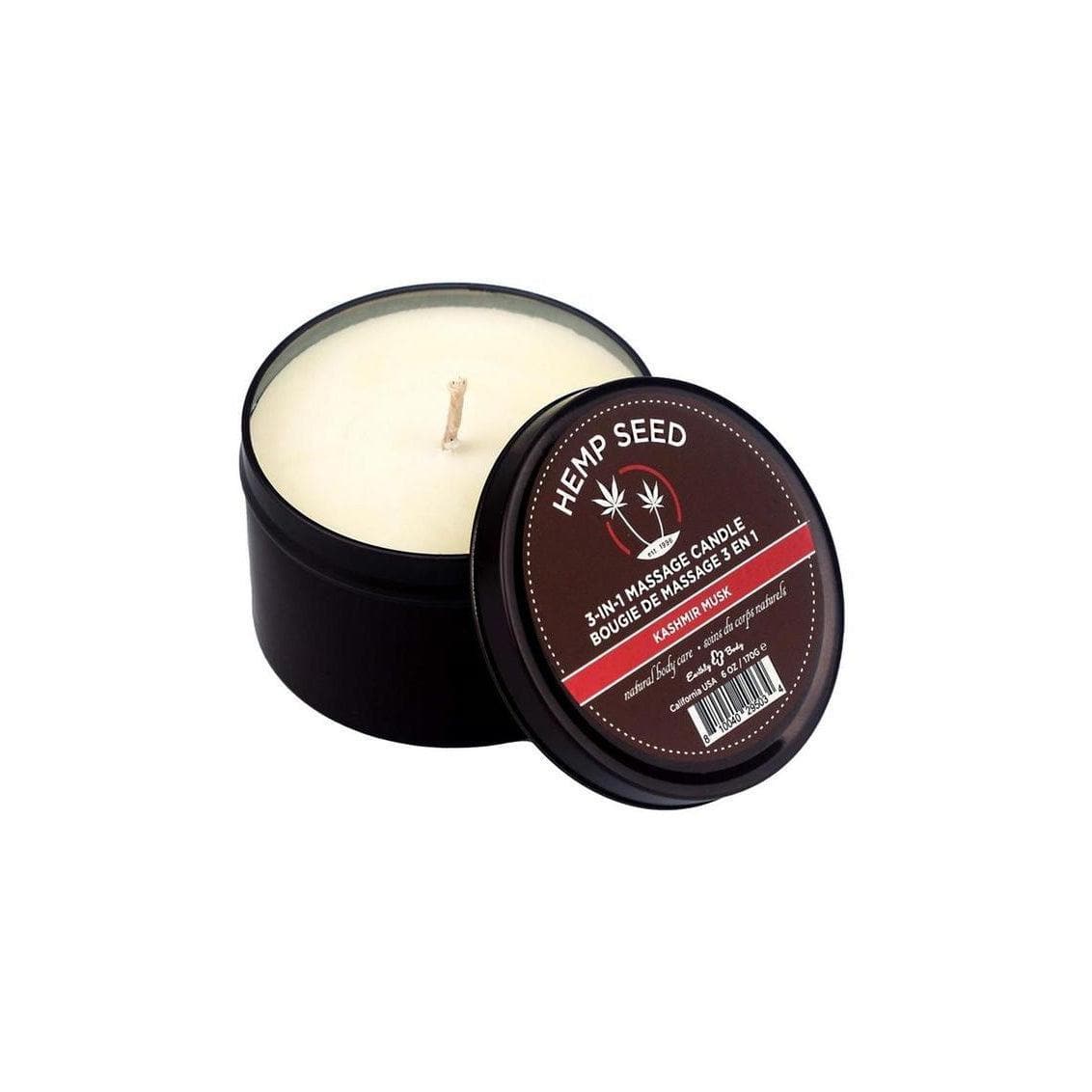Earthly Body Hemp Seed 3 In 1 Massage Candle Kashmir Musk 6 oz - Romantic Blessings