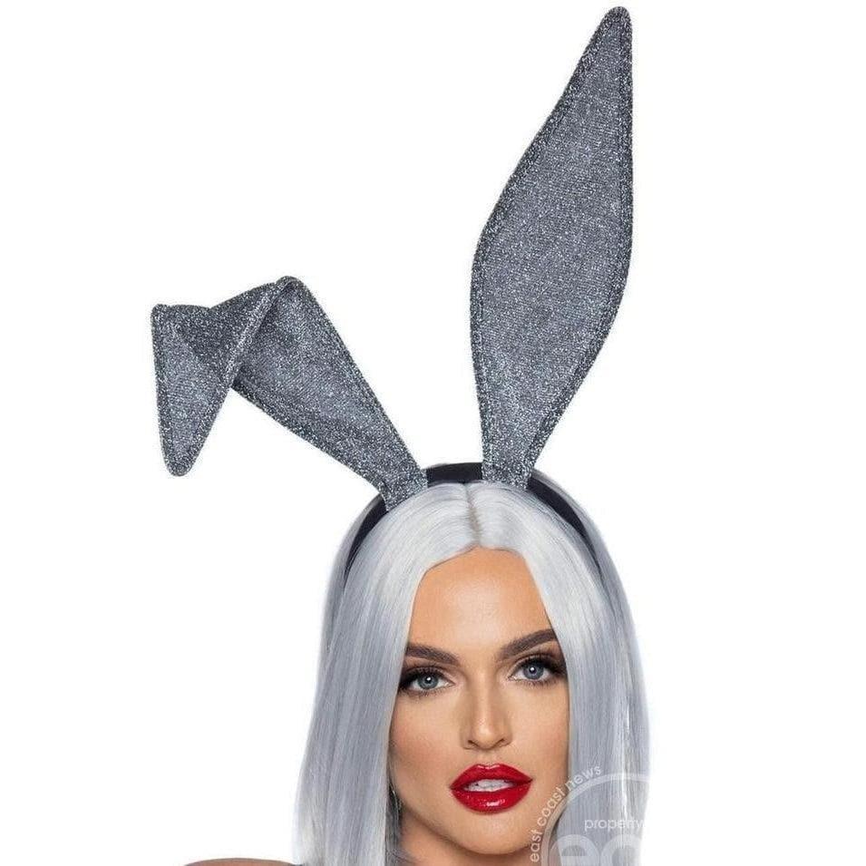 Leg Avenue Glitter Bunny Ears One Size Silver - Romantic Blessings