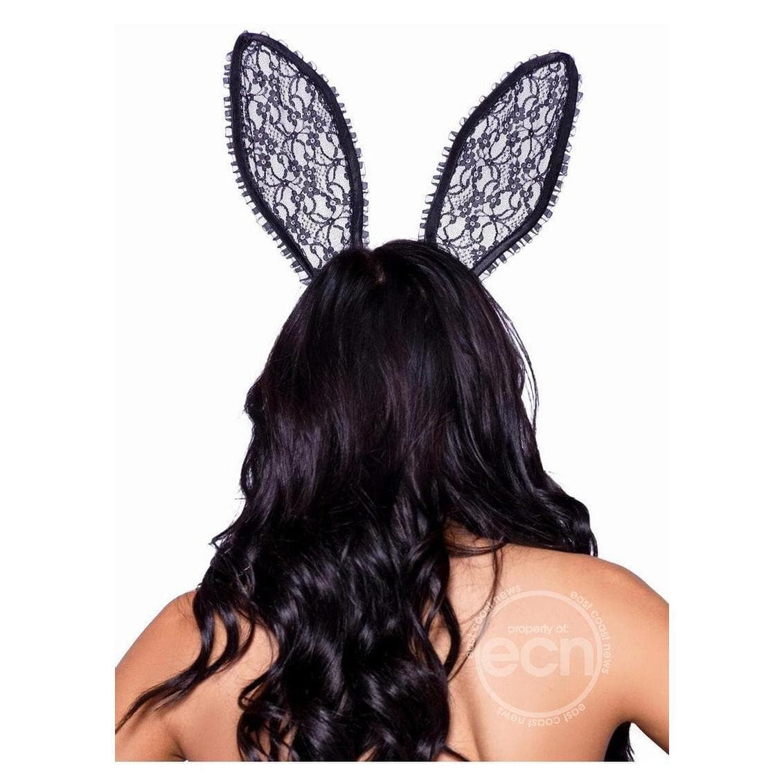 Leg Avenue Ruffle Bunny Ears One Size Black - Romantic Blessings