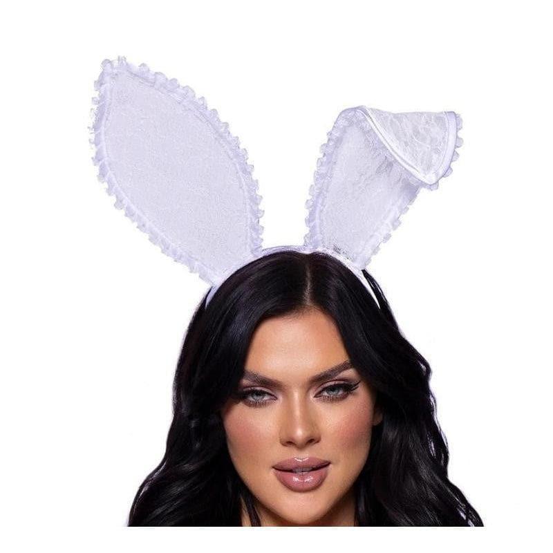 Leg Avenue Ruffle Bunny Ears One Size White - Romantic Blessings