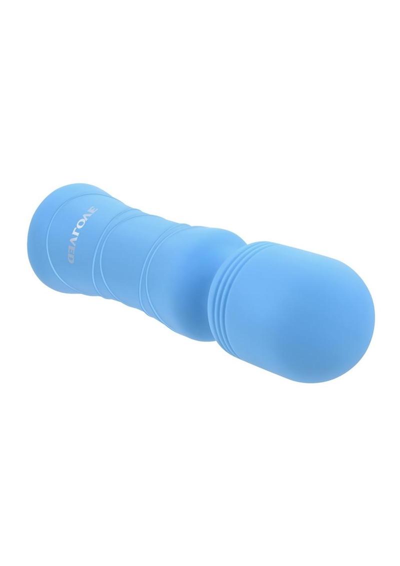 Out of The Blue Rechargeable Silicone Wand Vibrator Blue