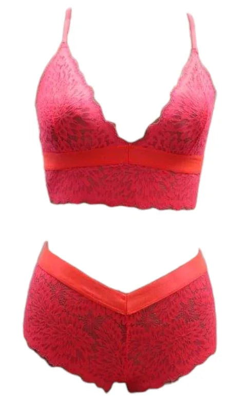 Escante Neon Cami with Wide Elastic Band & Booty Short Neon Coral