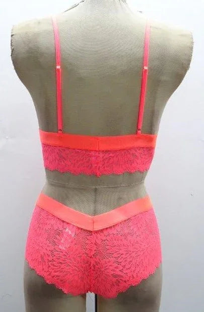 Escante Neon Cami with Wide Elastic Band & Booty Short Neon Coral