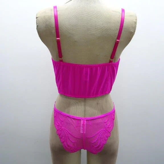 Escante Neon Corset Top with Panty Neon Pink