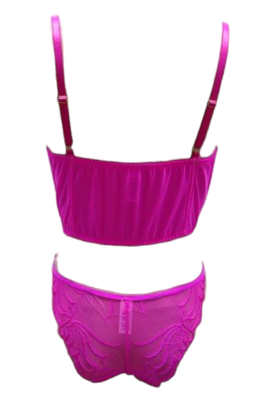 Escante Neon Corset Top with Panty Neon Pink
