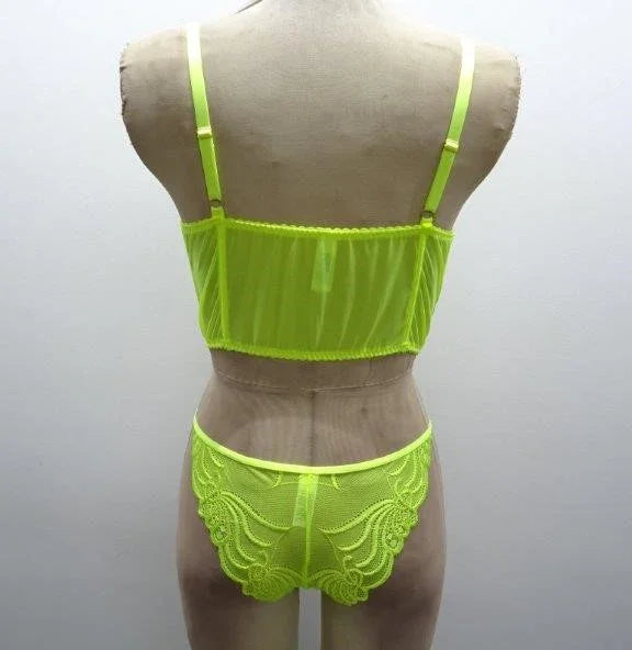 Escante Neon Corset Top with Panty Neon Lime