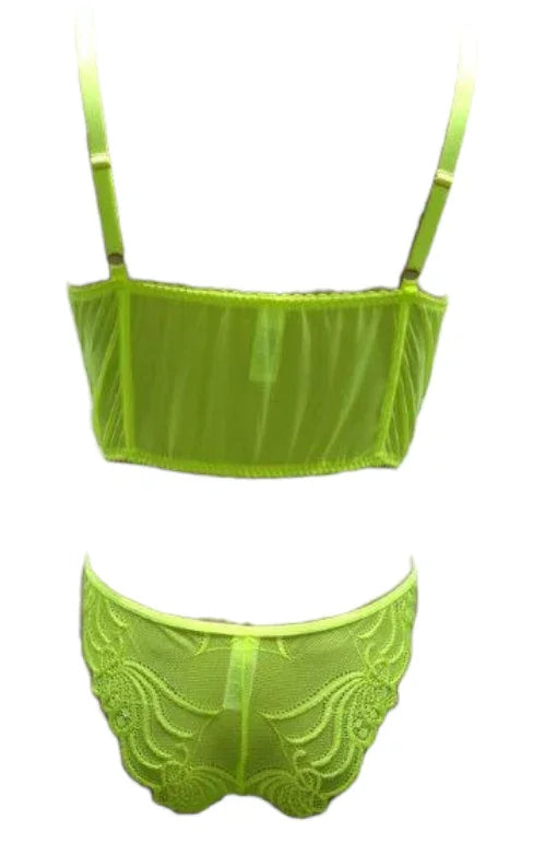 Escante Neon Corset Top with Panty Neon Lime