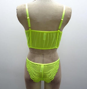 Escante Neon Corset Top with Panty Neon Lime