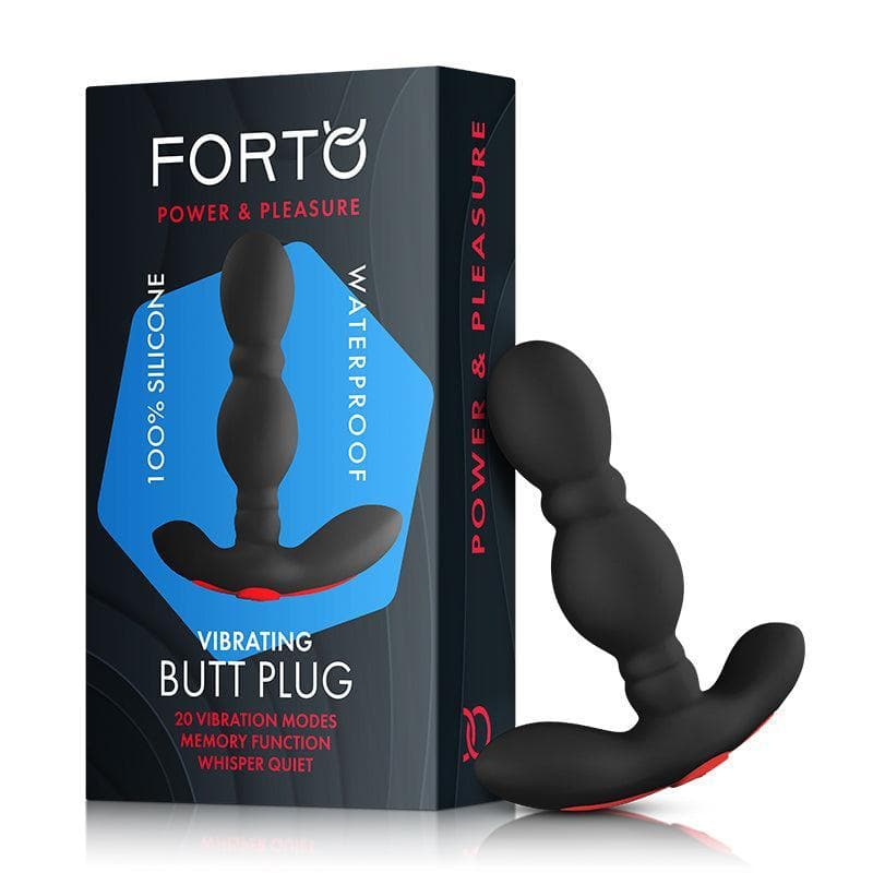 Forto 20 Mode Vibrating Anal Plug Black - Romantic Blessings