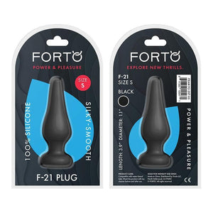 Forto F-21 Tear Drop Flat Base Butt Plug Black - Romantic Blessings