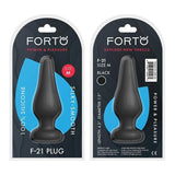 Forto F-21 Tear Drop Flat Base Butt Plug Black - Romantic Blessings