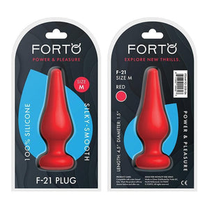 Forto F-21 Tear Drop Flat Base Butt Plug Red - Romantic Blessings