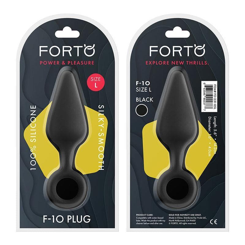 Forto F-10 Silicone Plug With Pull Ring Black - Romantic Blessings
