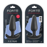 Forto F-31 100% Silicone Butt Plug with Flared Base Black - Romantic Blessings