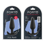 Forto F-31 100% Silicone Butt Plug with Flared Base Black - Romantic Blessings