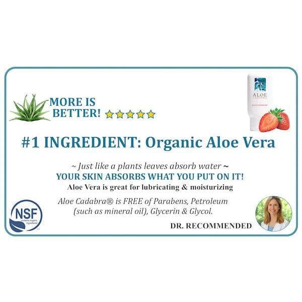 Aloe Cadabra Organic 2-in-1 Personal Lubricant & Vaginal Moisturizer Naked Strawberry 2.5 oz - Romantic Blessings
