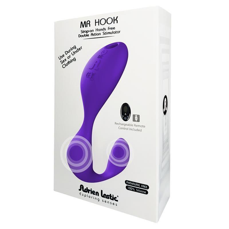 Mr. Hook Rechargeable Silicone Dual Vibrator - Purple - Romantic Blessings Mr. Hook Rechargeable Silicone Dual Vibrator - Purple - Romantic Blessings