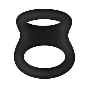 Forto F-22 Double Penis and Scrotum Ring Liquid Silicone Black - Romantic Blessings