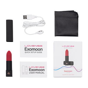 Lovense Exomoon Bluetooth Mini Lipstick Hands Free Thrusting and Dildo Vibrator Pink