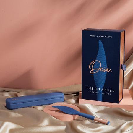 Deia The Feather 10 Function Vibrating Silicone Tickler Blue - Romantic Blessings