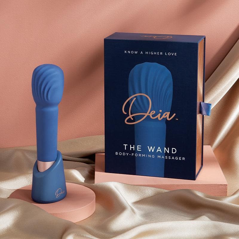Deia The Wand Silicone 10 Vibration Wand Vibrator with Dual Density Head Blue - Romantic Blessings