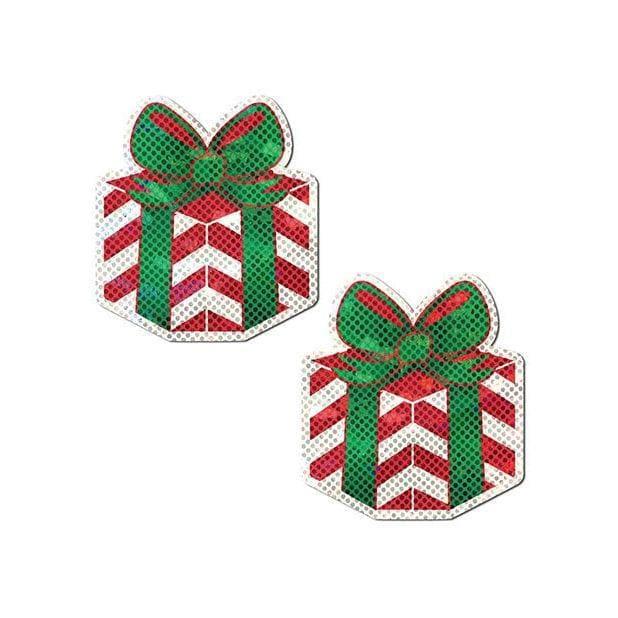 Pastease Holiday Gift Nipple Pasties Red/White/Green - Romantic Blessings