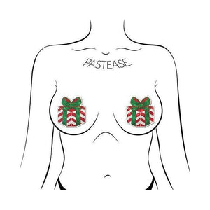 Pastease Holiday Gift Nipple Pasties Red/White/Green - Romantic Blessings