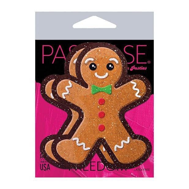 Pastease Holiday Gingerbread Nipple Pasties Brown - Romantic Blessings