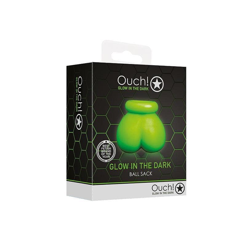 Shots Ouch! Glow in the Dark Ball Sack Testicle Sling Neon Green - Romantic Blessings