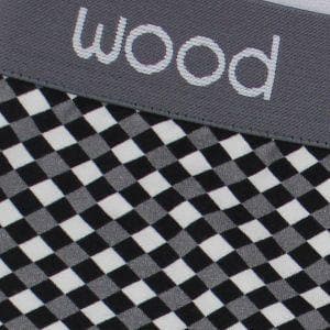 Wood Men's Super Soft Modal Blend 1 In Inseam Trunk Black/White Dimension - Romantic Blessings