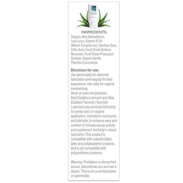Aloe Cadabra Organic 2-in-1 Personal Lubricant & Vaginal Moisturizer Natural Aloe 2.5 oz - Romantic Blessings