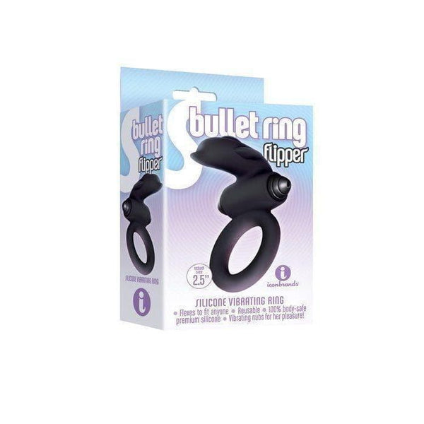 9's S-bullet Penis Ring Flipper Silicone with Clitoral Stimulating Nub -  Romantic Blessings