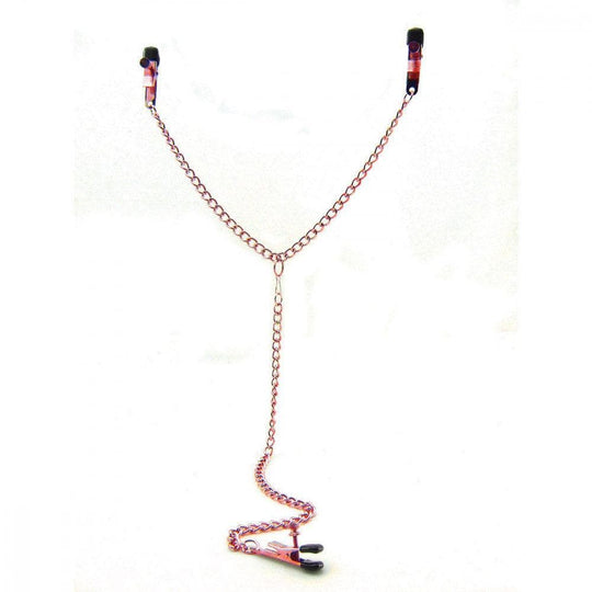 Sex Kitten Y-Style Adjustable Nipple and Clitoris Clamps - Romantic Blessings