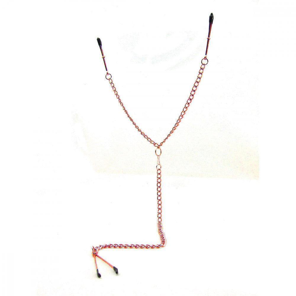 Sex Kitten Y-Style Tweezer Style Nipple and Clit Clamps - Pink - Romantic Blessings
