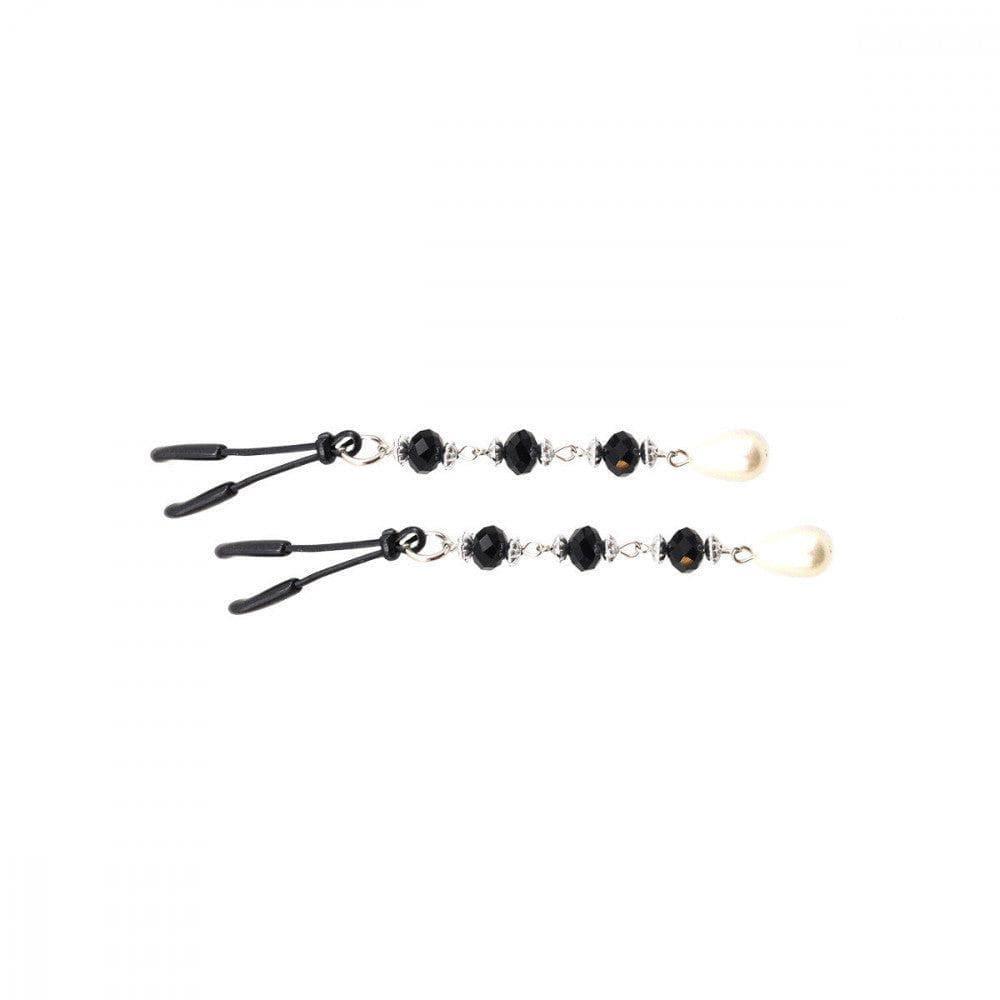 Bijoux de Tweezer Style Nipple Clamps Pearl Black Beads - Romantic Blessings