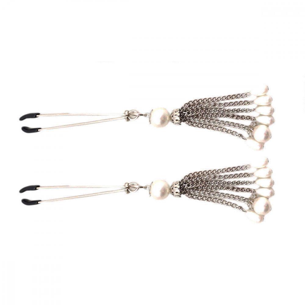 Bijoux de Tweezer Style Nipple Clamps Pearl Tassels - Romantic Blessings