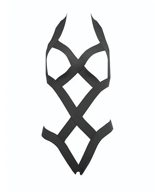 Allure Kitten Obsession Strappy Open Cup Teddy Black One Size