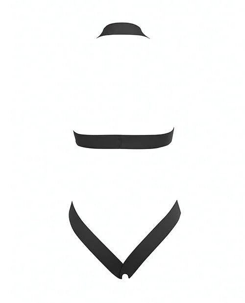 Allure Kitten Obsession Strappy Open Cup Teddy Black One Size