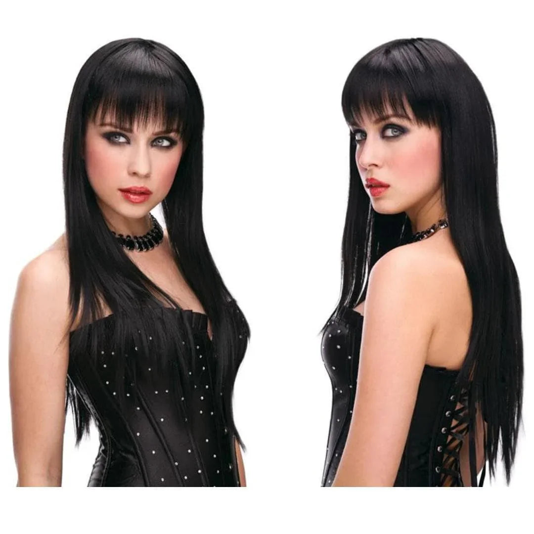 Pleasure Wigs Amber Long Straight Hair Wig Black - Romantic Blessings