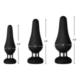 Forto F-21 Tear Drop Flat Base Butt Plug Black - Romantic Blessings
