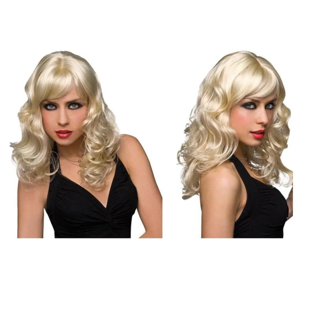 Pleasure Wigs Aubrey Long Wavy Curly Hair Wig Platinum Blonde - Romantic Blessings