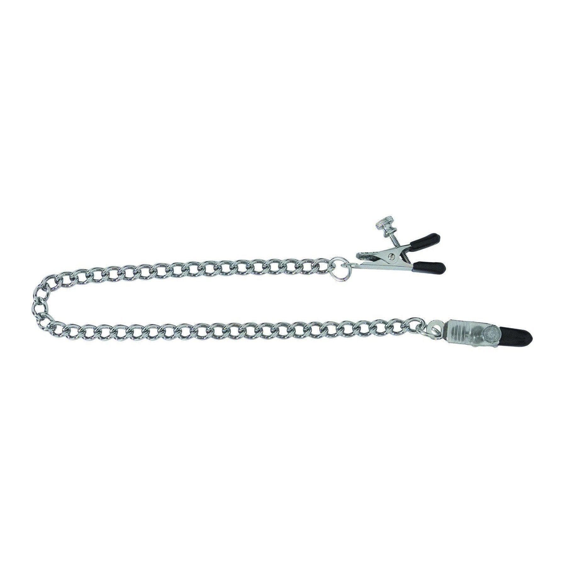 Adjustable Tapered Tip Narrow Jaw Nipple Clamps With Link Chain - Romantic Blessings
