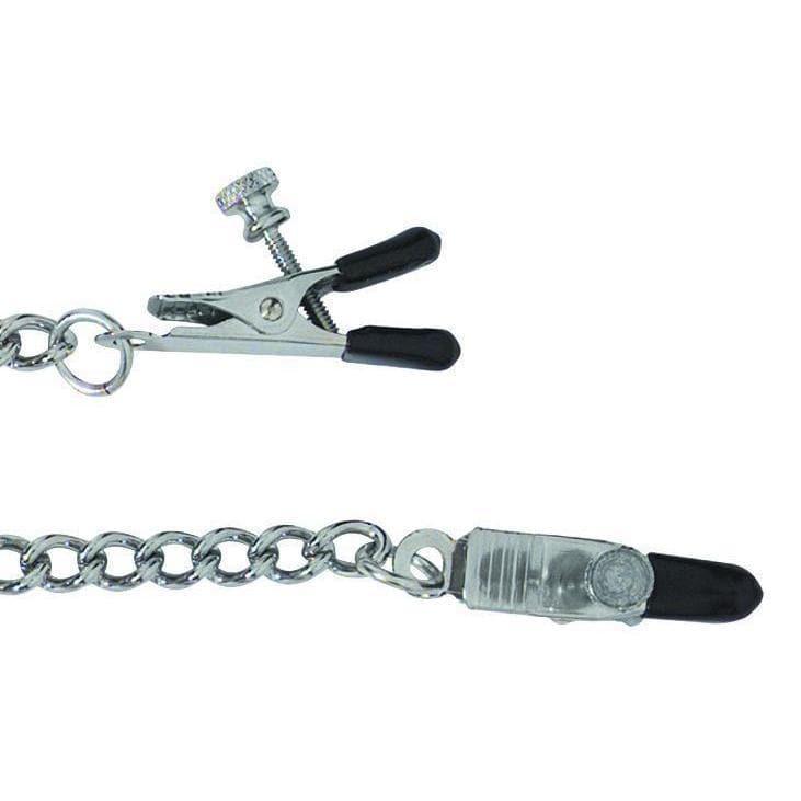 Adjustable Tapered Tip Narrow Jaw Nipple Clamps With Link Chain - Romantic Blessings