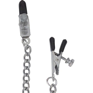 Adjustable Tapered Tip Narrow Jaw Nipple Clamps With Link Chain - Romantic Blessings