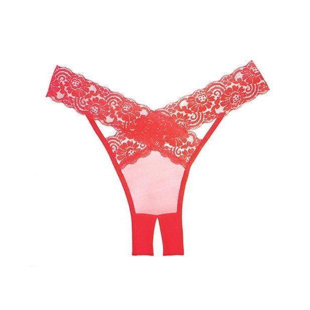 Adore Sheer & Lace Desire Panty Red One Size - Romantic Blessings