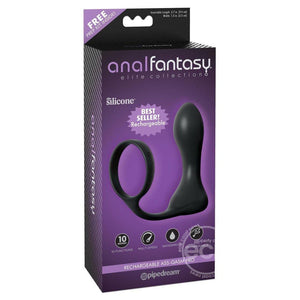 Anal Fantasy Elite Silicone Vibrating Prostate Stimulator with Penis Ring - Romantic Blessings