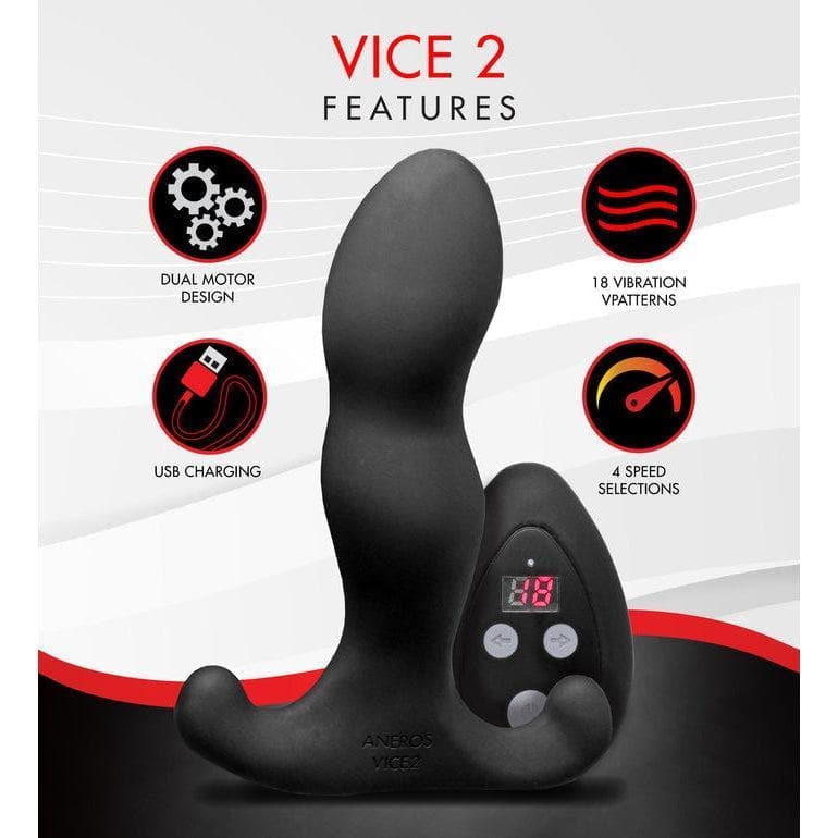 Aneros Vice 2 Rechargeable Remote-Controlled Vibrating Prostate Stimulator - Romantic Blessings