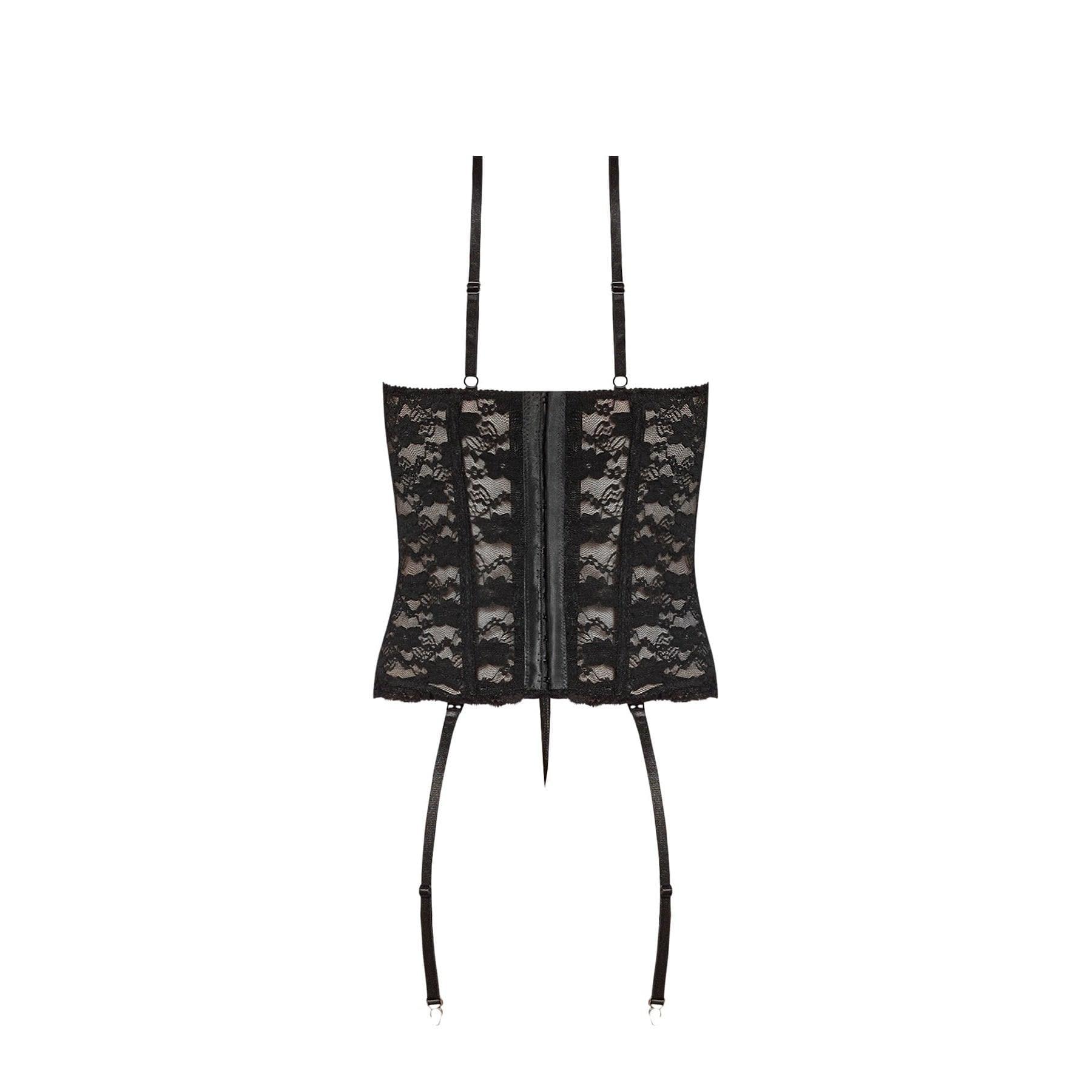 Magic Silk Luv Lace Bustier & G-String Black - Romantic Blessings