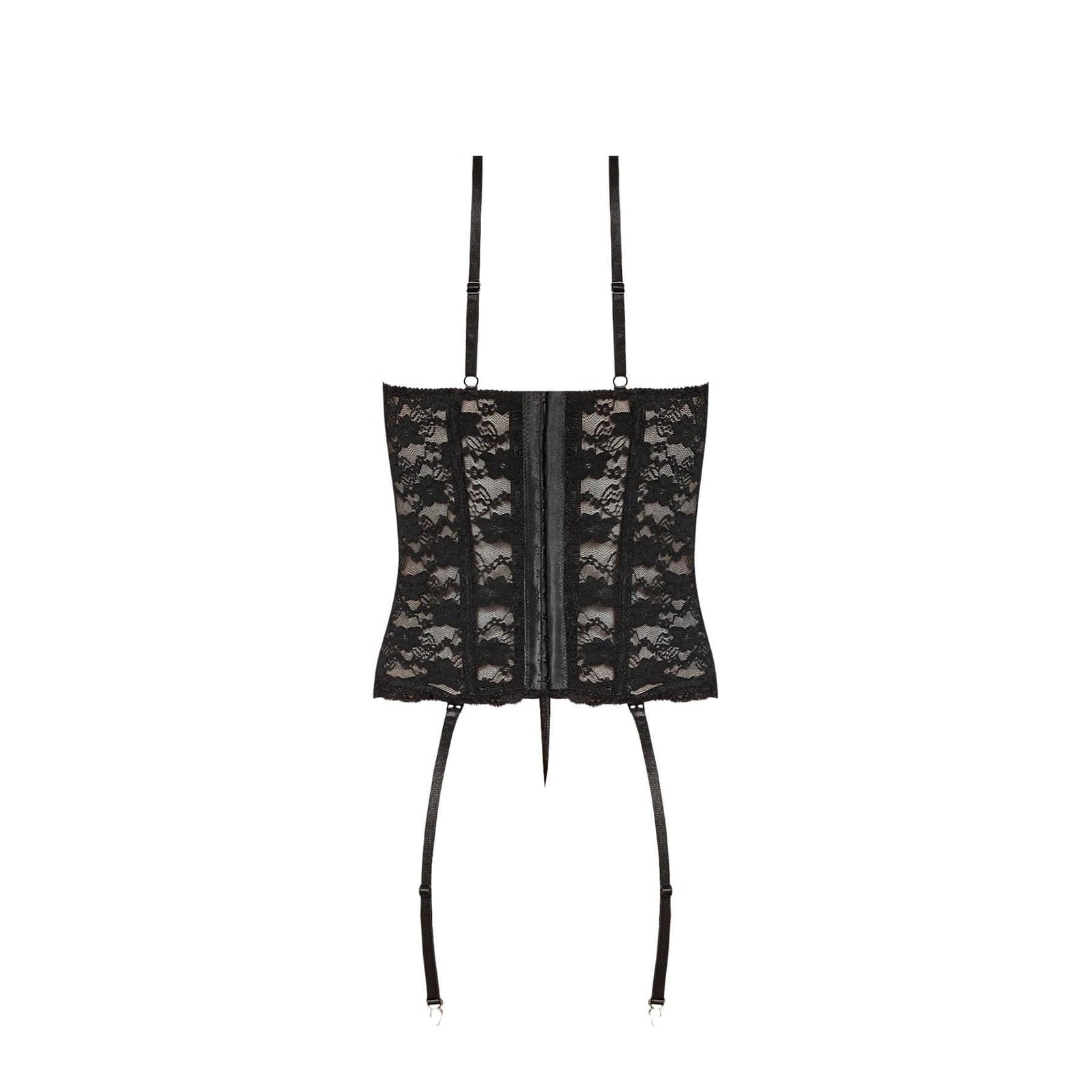 Magic Silk Luv Lace Bustier & G-String Black - Romantic Blessings