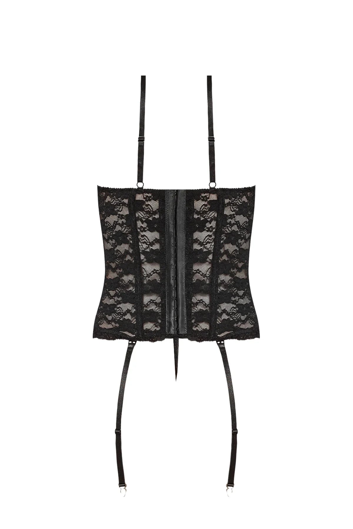 Magic Silk Luv Lace Bustier & G-String Blk